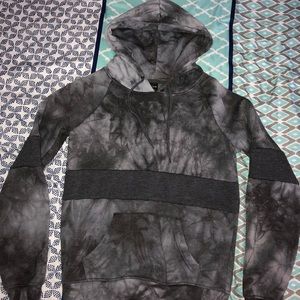 Black tie-dye hoodie
